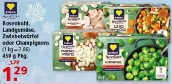 Multi Markt EDEKA Rosenkohl, Landgemüse, Zwiebelwürfel oder Champignons Angebot