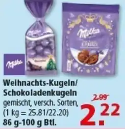 Multi Markt Milka Weihnachts-Kugeln/ Schokoladenkugeln Angebot
