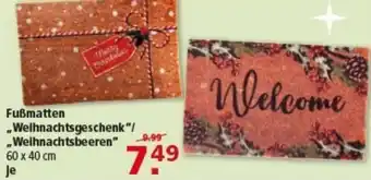 Multi Markt Fußmatten „Weihnachtsgeschenk"/ ..Weihnachtsbeeren" Angebot
