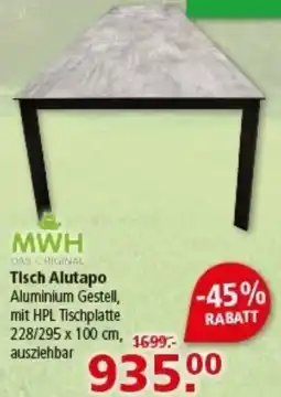 Multi Markt MWH Tisch Alutapo Angebot