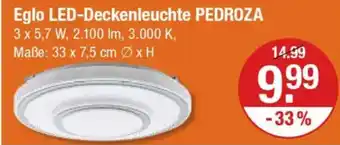 V Markt Eglo LED-Deckenleuchte PEDROZA Angebot