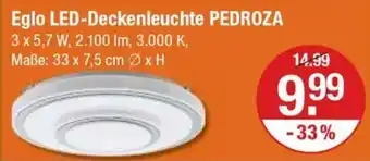 V Markt Eglo LED-Deckenleuchte PEDROZA Angebot