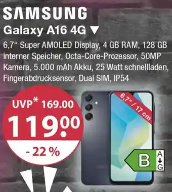 V Markt SAMSUNG Galaxy A16 4G Angebot