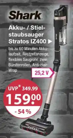 V Markt Shark Akku- / Stiel- staubsauger Stratos IZ400 Angebot