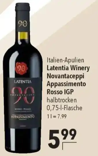 CITTI Markt Latentia Winery Novantaceppi Appassimento Rosso IGP Angebot