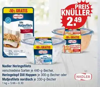 V Markt Nadler Heringsfilets Heringstopf Dill Happen Matjesfilets nordisch Angebot