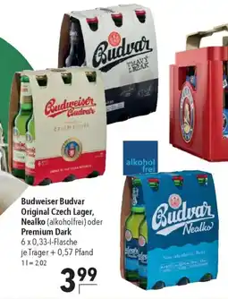 CITTI Markt Budweiser Budvar Original Czech Lager, Nealko (alkoholfrei) oder Premium Dark Angebot