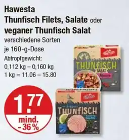 V Markt Hawesta Thunfisch Filets, Salate oder veganer Thunfisch Salat Angebot