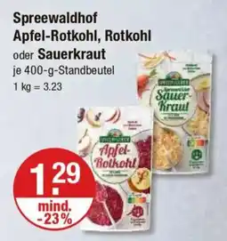 V Markt Spreewaldhof Apfel-Rotkohl, Rotkohl oder Sauerkraut Angebot