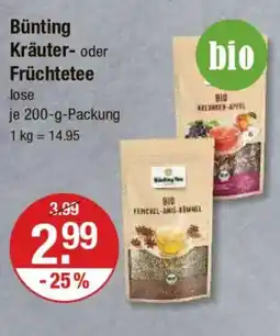 V Markt Bünting Kräuter- oder Früchtetee Angebot