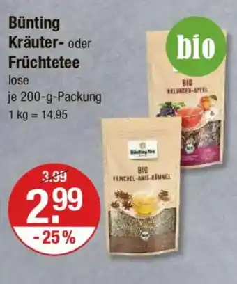 V Markt Bünting Kräuter- oder Früchtetee Angebot
