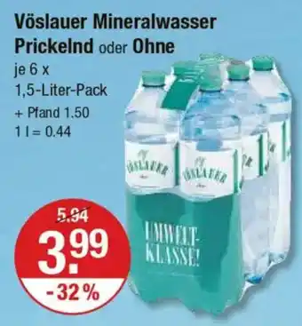 V Markt Vöslauer Mineralwasser Prickelnd oder Ohne Angebot
