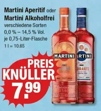 V Markt Martini Aperitif oder Martini Alkoholfrei Angebot