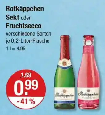 V Markt Rotkäppchen Sekt oder Fruchtsecco Angebot