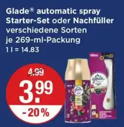 V Markt Glade automatic spray Starter-Set oder Nachfüller Angebot