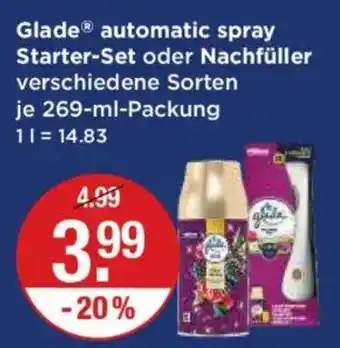 V Markt Glade automatic spray Starter-Set oder Nachfüller Angebot