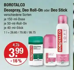 V Markt BOROTALCO Deospray, Deo Roll-On oder Deo Stick Angebot
