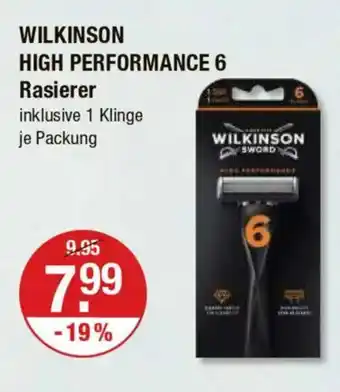 V Markt WILKINSON HIGH PERFORMANCE 6 Rasierer Angebot
