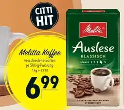 CITTI Markt Melitta Kaffee Angebot
