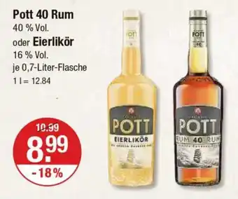 V Markt Pott 40 Rum oder Eierlikör Angebot