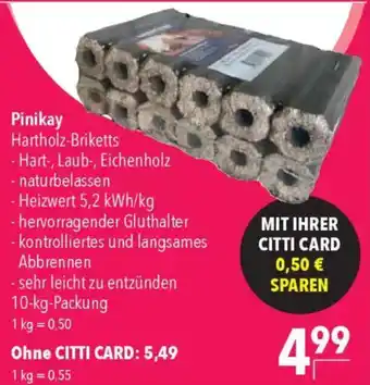 CITTI Markt Pinikay Hartholz-Briketts Angebot