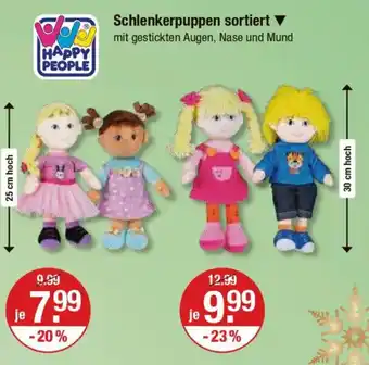 V Markt HAPPY PEOPLE Schlenkerpuppen sortiert Angebot