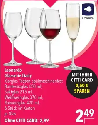 CITTI Markt Leonardo Glasserie Daily Angebot