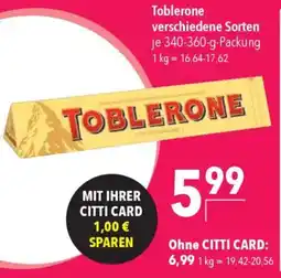 CITTI Markt Toblerone Angebot