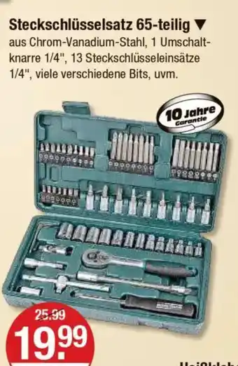 V Markt BRÜDER MANNESMANN Steckschlüsselsatz 65-teilig Angebot