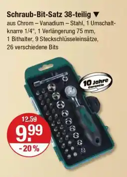 V Markt BRÜDER MANNESMANN Schraub-Bit-Satz 38-teilig Angebot