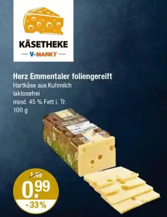 V Markt Herz Emmentaler foliengereift Angebot