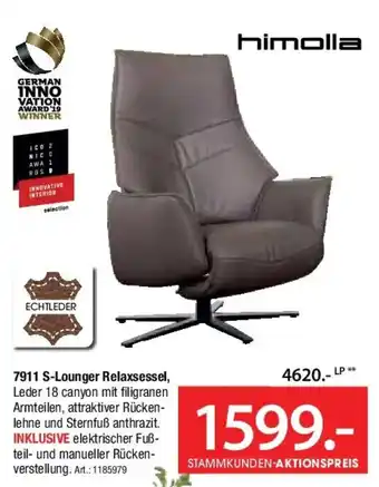 Zurbrüggen himolla 7911 S-Lounger Relaxsessel, Angebot
