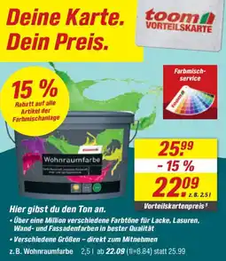 toom Baumarkt Wohnraumfarbe Angebot