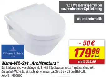 toom Baumarkt Villeroy & Boch Wand-WC-Set „Architectura" Angebot