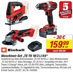 toom Baumarkt Einhell Maschinen-Set „TE-TK 18/3 Li Kit" Angebot
