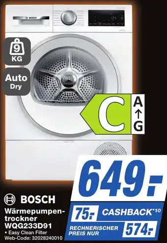 K+B Expert BOSCH Wärmepumpentrockner WQG233D91 Angebot