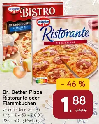 Dornseifer Dr. Oetker Pizza Ristorante oder Flammkuchen Angebot
