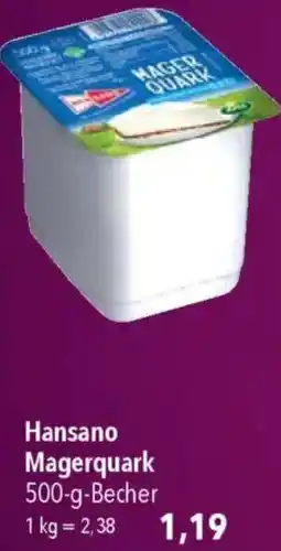 CITTI Markt Hansano Magerquark Angebot