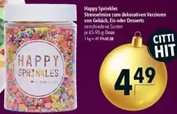 CITTI Markt Happy Sprinkles Streuselmixe zum dekorativen Verzieren von Gebäck, Eis oder Desserts Angebot