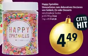 CITTI Markt Happy Sprinkles Streuselmixe zum dekorativen Verzieren von Gebäck, Eis oder Desserts Angebot