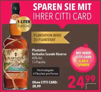 CITTI Markt Plantation Barbados Grande Réserve Angebot