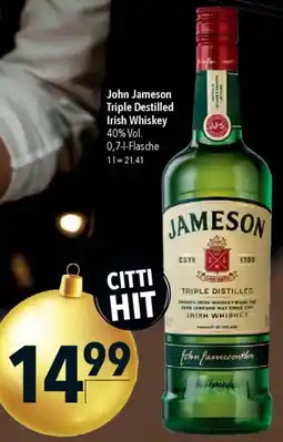 CITTI Markt John Jameson Triple Destilled Irish Whiskey Angebot