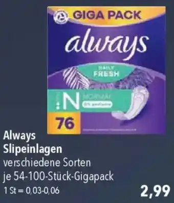 CITTI Markt Always Slipeinlagen Angebot