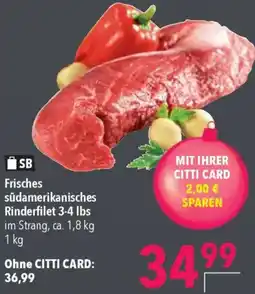 CITTI Markt Frisches südamerikanisches Rinderfilet 3-4 lbs Angebot