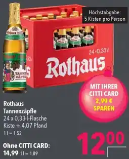 CITTI Markt Rothaus Tannenzäpfle Angebot