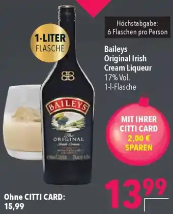 CITTI Markt Baileys Original Irish Cream Liqueur Angebot