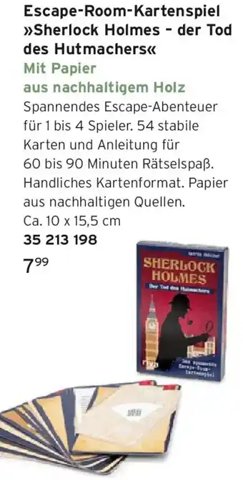 Tchibo Escape-Room-Kartenspiel Sherlock Holmes - der Tod des Hutmachers Angebot