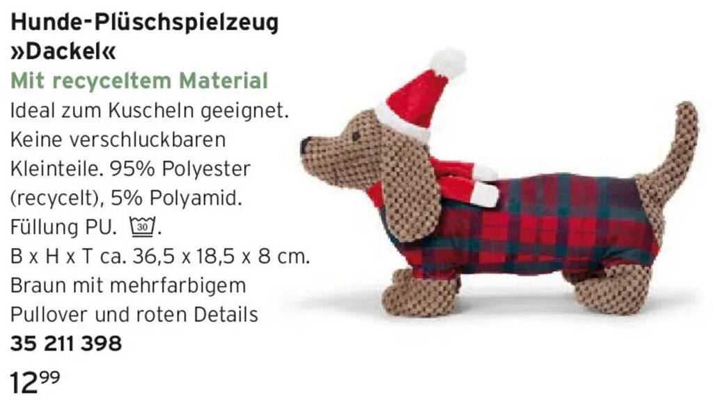 Hunde-Plschspielzeug Dackel Angebot bei Tchibo