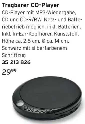 Tchibo Tragbarer CD-Player Angebot