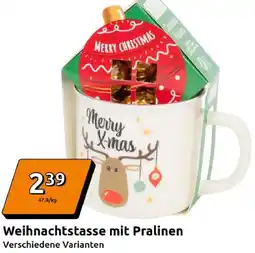 Action Weihnachtstasse mit Pralinen Angebot